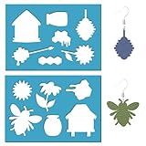 GORGECRAFT 2 Stil 13x9cm Bienen Ohrring Herstellungsvorlagen Blumen Honig Bienenstock Ledervorlage Kunststoff Ausschnittschablone Wiederverwendbare Acryl Schneideschablone Für Armbänder Ohrringe Sc
