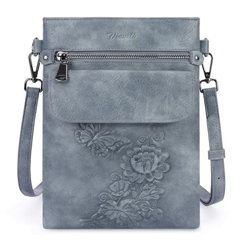 Image of Small Crossbody Purse for Women, Vegan Leather Multi Pocket Bag | Small Crossbody Bags for Women with Embossed Design, Adjustable Strap, Lightweight Travel Shoulder Bag for Daily Use and Gift