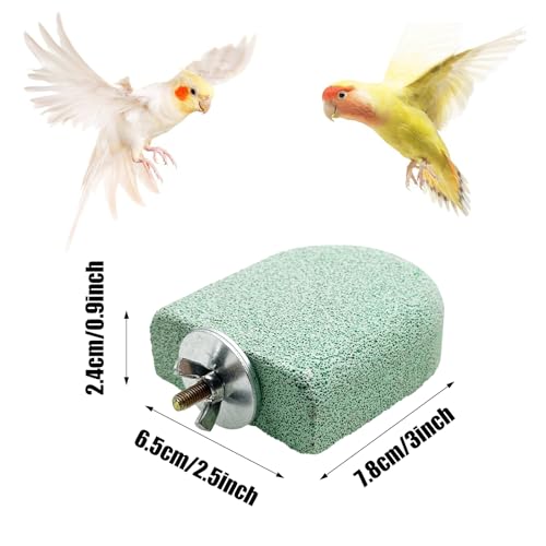 Image of Pet Teeth Grinding Stone and Perch, Bird Perch Stands, Natural Chewing Toys for Small Medium Birds Budgies Conures Cockatiels Rats (4 Colores, Small)