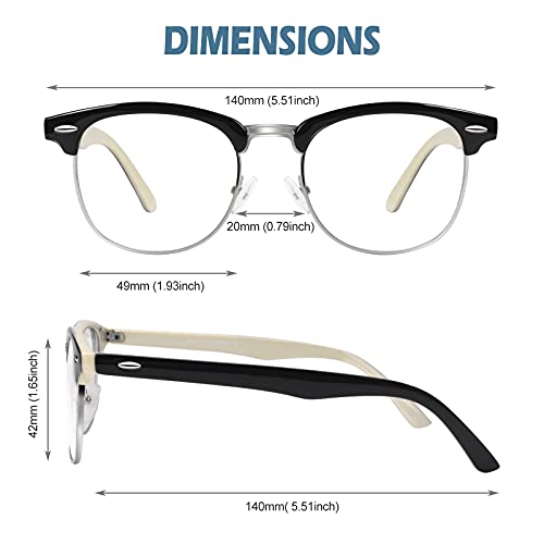 Image of Happy Store CN56 Vintage Inspired Classic Horn Rimmed Nerd UV400 Clear Lens Glasses