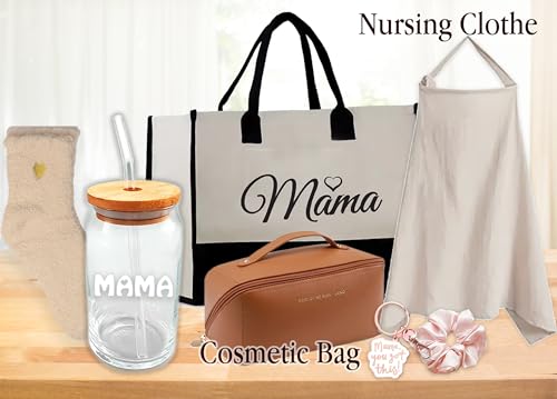Image of New Mom, Mother to be Gift Basket, Care Package | Unique Gift Set for mom & Baby w /Newborn Essentials Expecting Moms Baby Shower After Labor Hospital Gift Variety Gift Bundle w /a Fancy Tote Bag