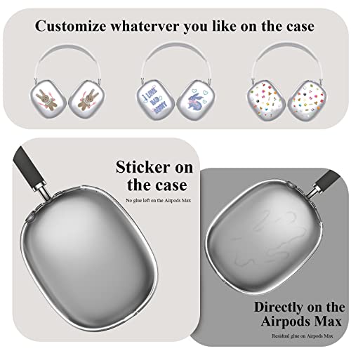 Jdhdl [3 In 1] For Airpods Max Case Cover, Clear Soft Tpu Earcup Case Cover+Slicone Earpad Cover+Silicone Overhead Cover, Transparent Protective Case For Apple Airpods Max Accessories(Black) #TOP4