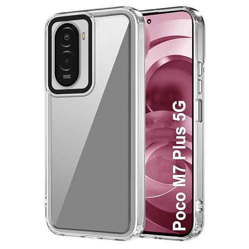 Image of Zapcase Back Case Cover for Poco M7 Plus 5G | Compatible for Poco M7 Plus 5G Back Cover | Case Cover with Camera Protection | (TPU + PC | Transparent)