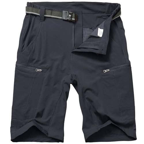 Jessie Kidden Mens Cargo Shorts Casual Expandable Waist Lightweight Waterproof Quick Dry Fishing Hiking Shorts (6337 Dark Grey 36)