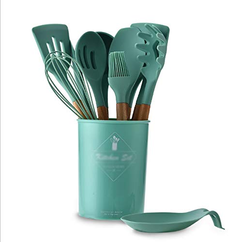 Set di Strumenti da Cucina Pinze per tornitura in Silicone Premium Spatola Cucchiaio da zuppa Pala Antiaderente Pennello per Olio Attrezzo da Cucina