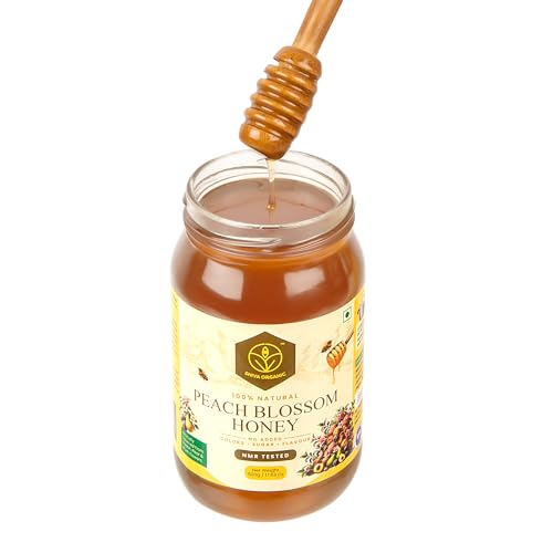 Image of Shiva Organic Peach blossom Honey -1 kg | 100% Raw and Pure | Natural and Original | No Added Sugar | Unprocessed Honey
