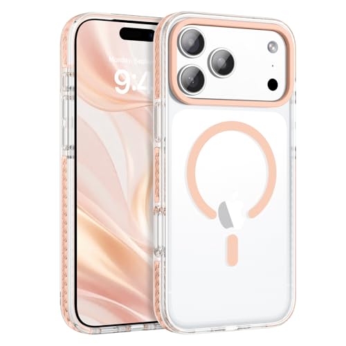 Coque iPhone 17 Pro Max MagSafe GaoBao silicone orange transparente et antichoc