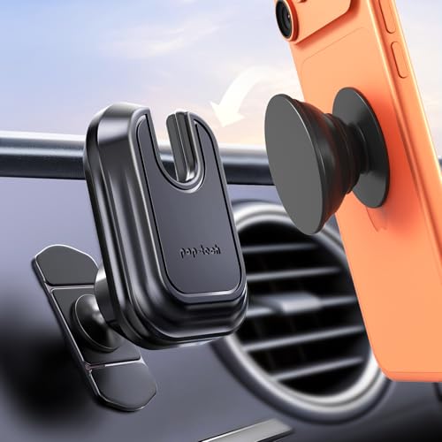 pop-tech Car Phone Mount for Socket Grip, Strong Sticky Cell Phone Holder for Auto Dashboard, Adjustable Adhesive Car Mount Compatible with Thick Wallet Grip Card Holder for iPhone Samsung