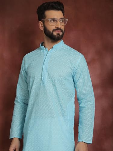 Image of SOJANYA Men's Silk Blend Regular Fit Casual (Since 1958 Woven Design Kurta with Churidar & Embroidered Nehru Jacket