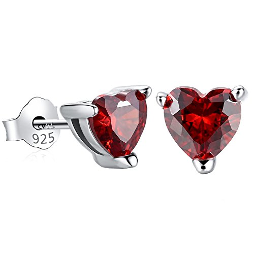 Gagafeel Red Heart Earrings For Women S925 Sterling Silver Cz Birthstone Birthday Valentine Earrings For Girls (Red) #TOP1
