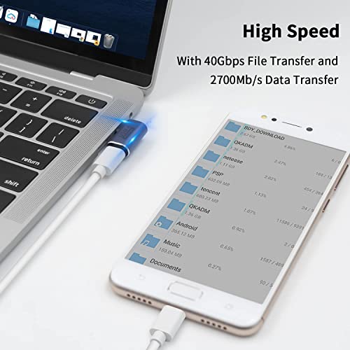 Image of ETZIN USB C Right Angle Adapter, 90 Degree Type C Male to Female Adapter Extender (Right Angel)