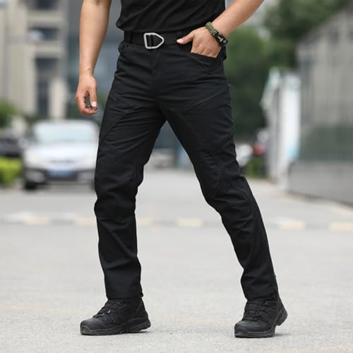 OIOLOYJM Military Cargo Pants for Men Hiking Relaxed Fit Work Waterproof Stretch Tactical Lightweight Outdoor Travel Pant