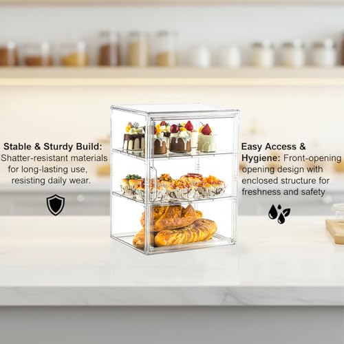 Caja de pan transparente con divisores móviles para conservar bollería 5