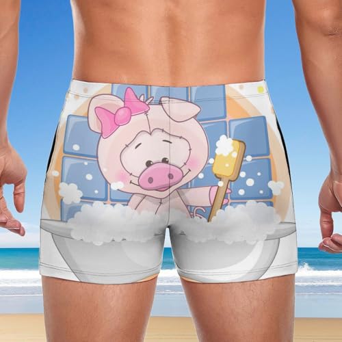 Slip de bain homme extensible imprimé cochon avec textile haute résistance - 3