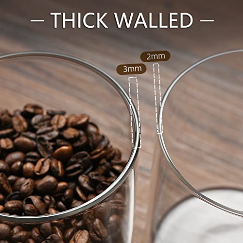 Image of umieo Glass Food Storage Containers with Lids, Small Storage Containers 27oz Set of 2, Glass Storage Jars with Airtight Lids for, Flour, Rice, Nuts, Candy, Coffee, Beans