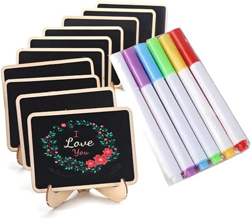Small Double-Sided Chalkboard Signs With Stand - 12x8 Inch, 2 Pack, Reusable For Home, Store Or Kids