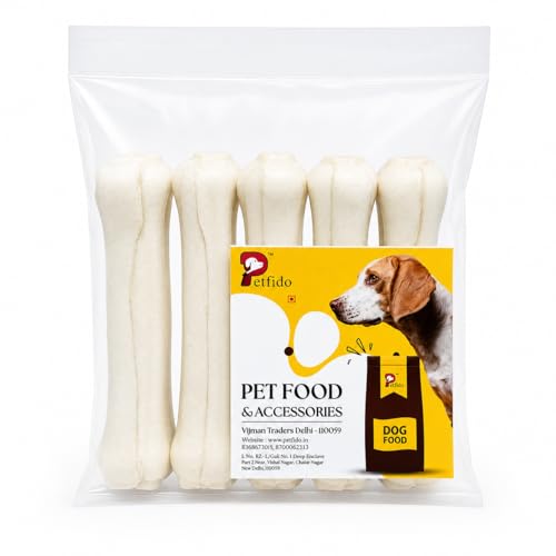 Image of Rawhide Dog Chew Bones 4 Inch (250g) | Long Lasting Chew Sticks for Dogs | Dental Cleaning Treat | Calcium Rich Puppy & Adult Dog Treat