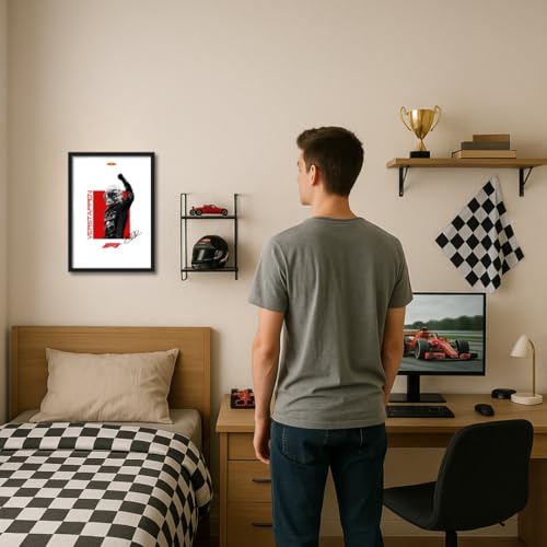 Image of ArtAction Max Verstappen Wall Frame Poster | F1 Racing Art for Bedroom, Office | A4 Size | Framed Formula 1 Champion Poster | Sports Decor Gift for Fans, Men & Boys