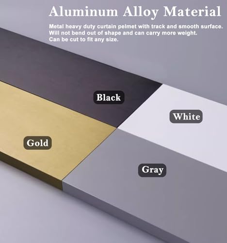Cenefa de aluminio ajustable para ocultar rieles de cortinas 4