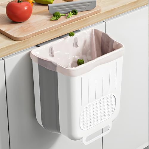Papelera plegable ovalada blanca de 10 litros