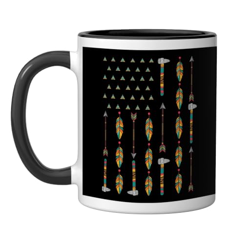 Taza de cerámica con símbolos nativos americanos, 11 oz miniatura 1