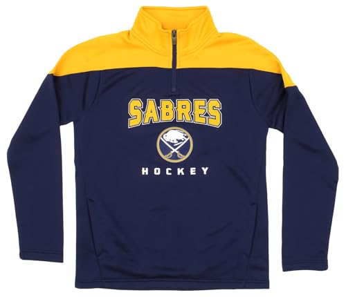 Outerstuff NHL Buffalo Sabres Kids & Youth Boys Prospect 1/4 Zip Jacket, X-Large(18), True Navy