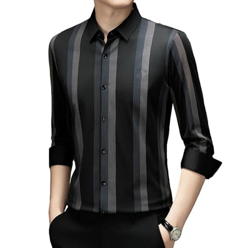 Chemise rayée homme à manches longues sans couture pour le bureau