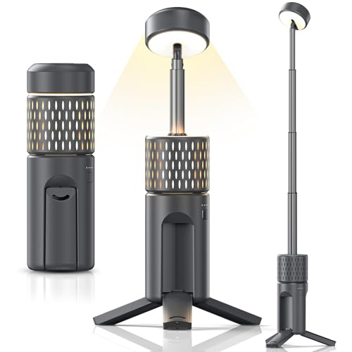 Telescopic Camping Lights,Rechargeable Camping Lantern,Portable Outdoor Tent Light,Hiking,Emergency,Fishing,Camping Essentials,IP54 Waterproof（Gray）