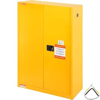 VEVOR Flammable Cabinet, 45 Gal, 18" x 43" x 65", Yellow