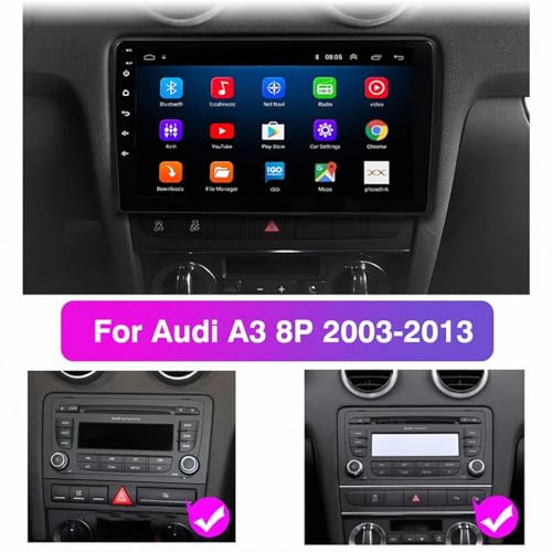 Radio de coche 2 DIN para Audi A3 con manos libres Bluetooth y mapas GPS 2