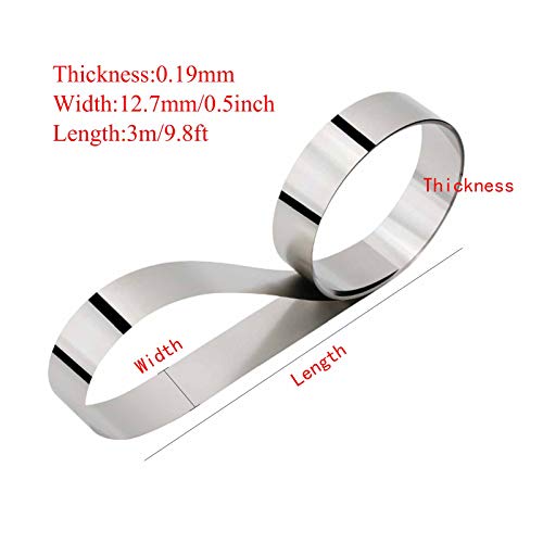 Mhui Precision Washer Stainless Steel Precision Spacer 9.8Ft Length For Electronic Equipment Industry Hardware Width 0.5Inch(6 Thick Optional),0.19 X 12.7Mm #TOP1