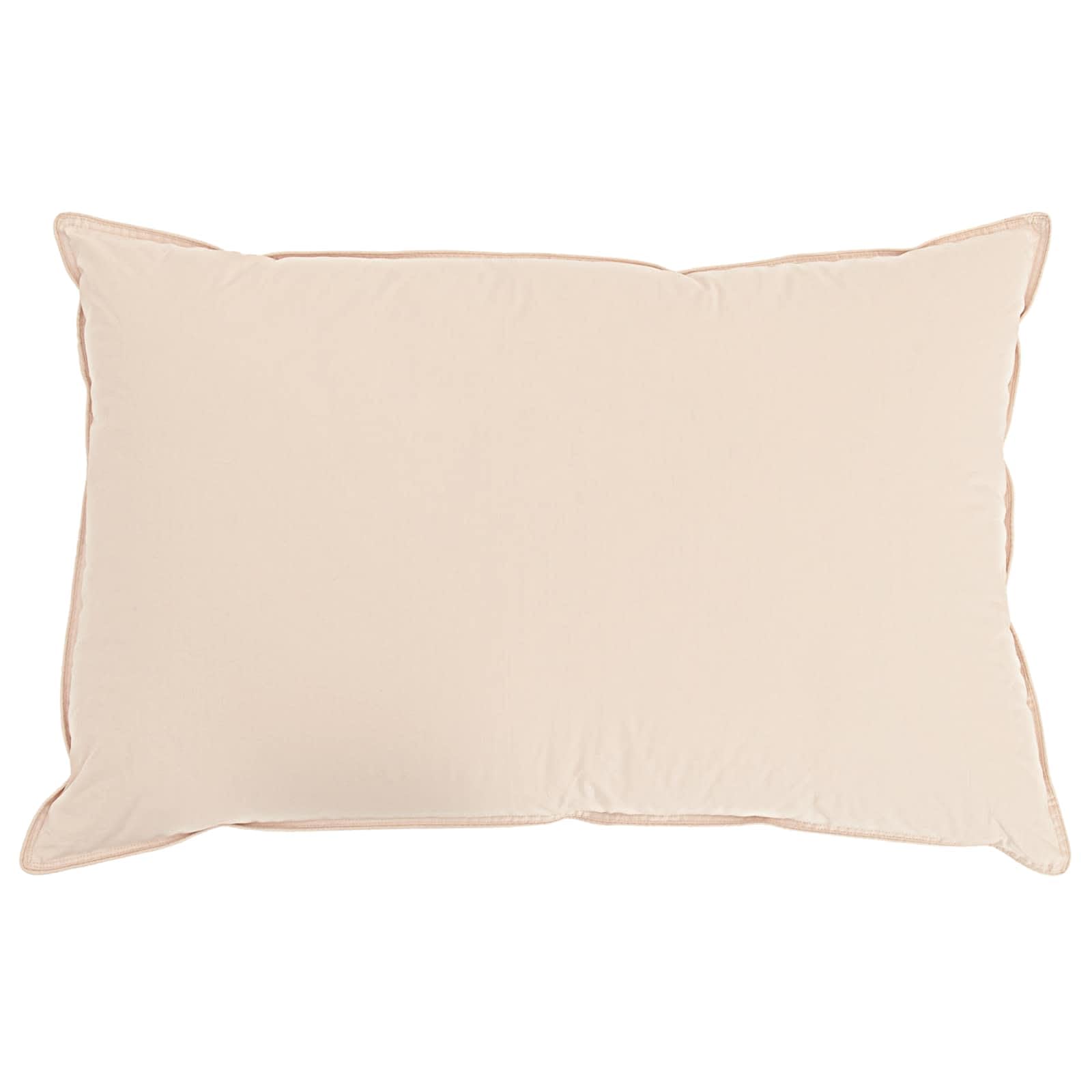 Almohada de fibra de ceiba beige 60 x 70 cm, funda de algodón, transpirable para dormir todo el año, para habitaciones de invitados y dormitorios, 1 almohada