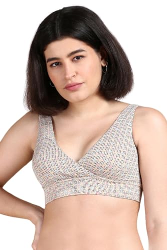 Image of &Circus PureSoft Padded Bra for Women | Non Wired Bra for Women with Insertable Pads | Plunge Bralette for Active & Lounge Wear