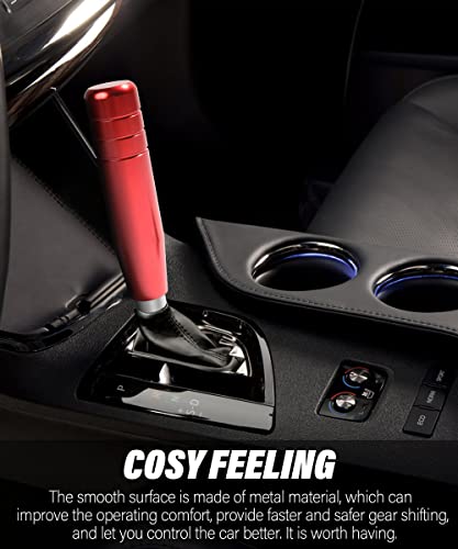 Yakefly Gear Stick Shifter Knobs,Heavy Weighted Shift Knob Car Shift Head Knob With 3 Threaded Adapters,Aluminum Alloy Car Gear Weighted Stick Shift Lever Knob (Red) #TOP1