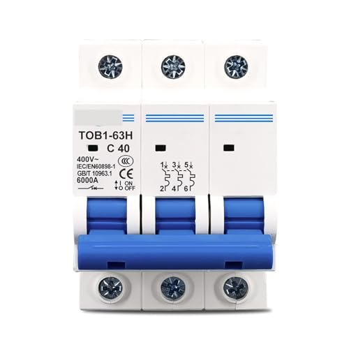 Mini disjoncteur 3P triphasé MCB TOB1-63 courbe C coffret électrique - 3