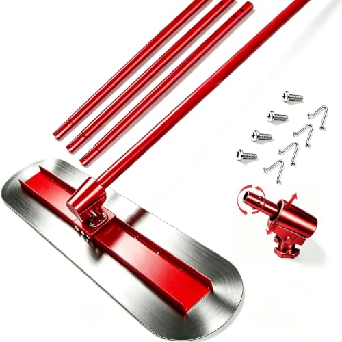 Concrete Bull Float Tool Kit 48x12 Fresno Round End Concrete Trowel Tool Set. 4 Handles Bracket Connector Stainless Steel Board. For Floor Finishing.