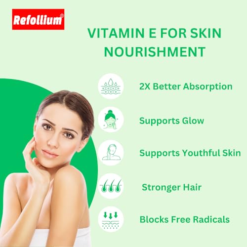 Vitamin E Capsule for Glowing Face, Skin and Hair Nutrition 50 Capsules, 100 grams