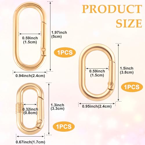 Image of Oval Spring Ring Clips, Metal Keyring Purse Clip