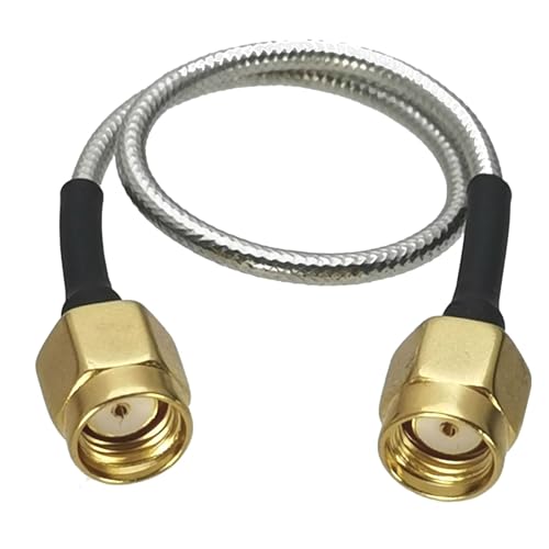 Câble RG405 argenté flexible de 15m avec connecteurs mâles RP-SMA