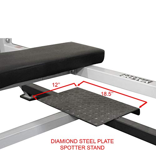 Valor Fitness BF-48 Olympic Weight Bench Press Station with Adjustable Safety Catches and Spotter Stand