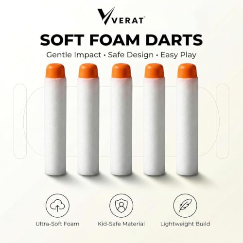 Image of Foam Bullet Dart Bullets for Strike Elite Guns Darts for N-Strike Elite Series Blasters Soft Refill /Nerf Bullets /Nerf Gun Ammo /Foam Blaster Bullets Darts for Toys Guns (White, 10 Pcs)