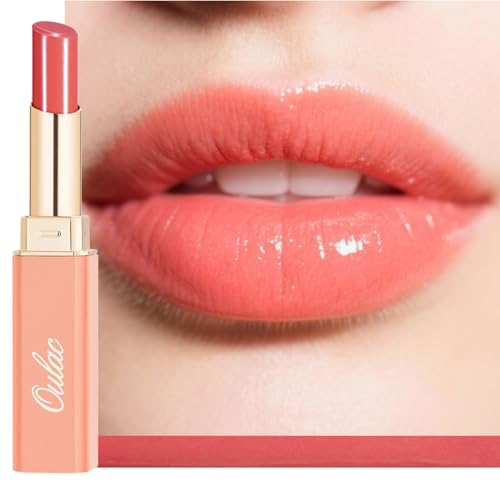 Oulac Labial Hidratante Coral   Barra de Labios Brillo con Manteca de Karité para Nutrir los Labios, Acabado Brillante, No Pegajosa, Bálsamo Alta Pigmentación, Vegan & Cruelty Free 04