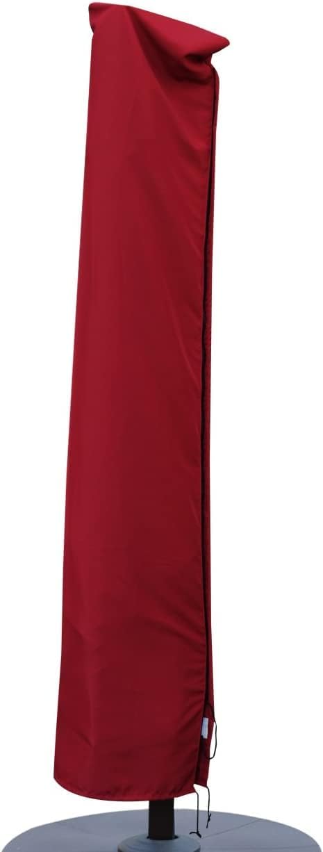 YardGrow Patio Roma Umbrella Cover Protective Winter Cover Hanging Outdoor Furniture Protector (Burgundy)