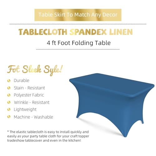 Nappe extensible bleu marine pour table de fête et banquet de 1,2m