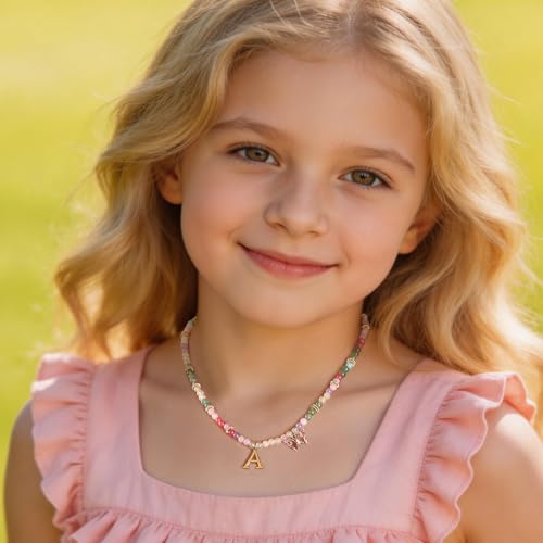 Beaded Initial Necklace, Butterfly Letter Necklace for Kids Girls Women,K by Zosbulk - Used condition - Image 4