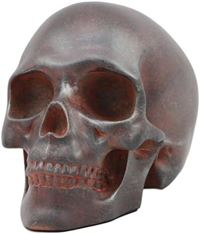 World WAR Rusted Skull Statue Skeleton Figurine 7" Long Human Head