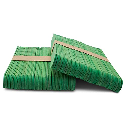 Jumbo Green Craft Sticks 6 Inch, Pack Of 200 Christmas Popsicle Sticks For Crafts, Wax Sticks & Tongue Depressors, By Woodpeckers #TOP11