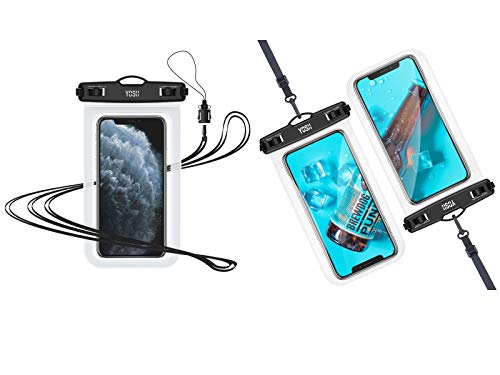 YOSH Waterproof Phone Lanyard Pouch Bundle with 1 Crystal and 2 Floating for Beach Kayaking Bath