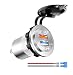 Produktbild Kriogor 2.4A 12V Steckdose USB Adapter und 3,0 Quick Charge IP66 Wasserdicht KFZ Ladegerät für Auto Motorrad Boot SUV (Weiß)