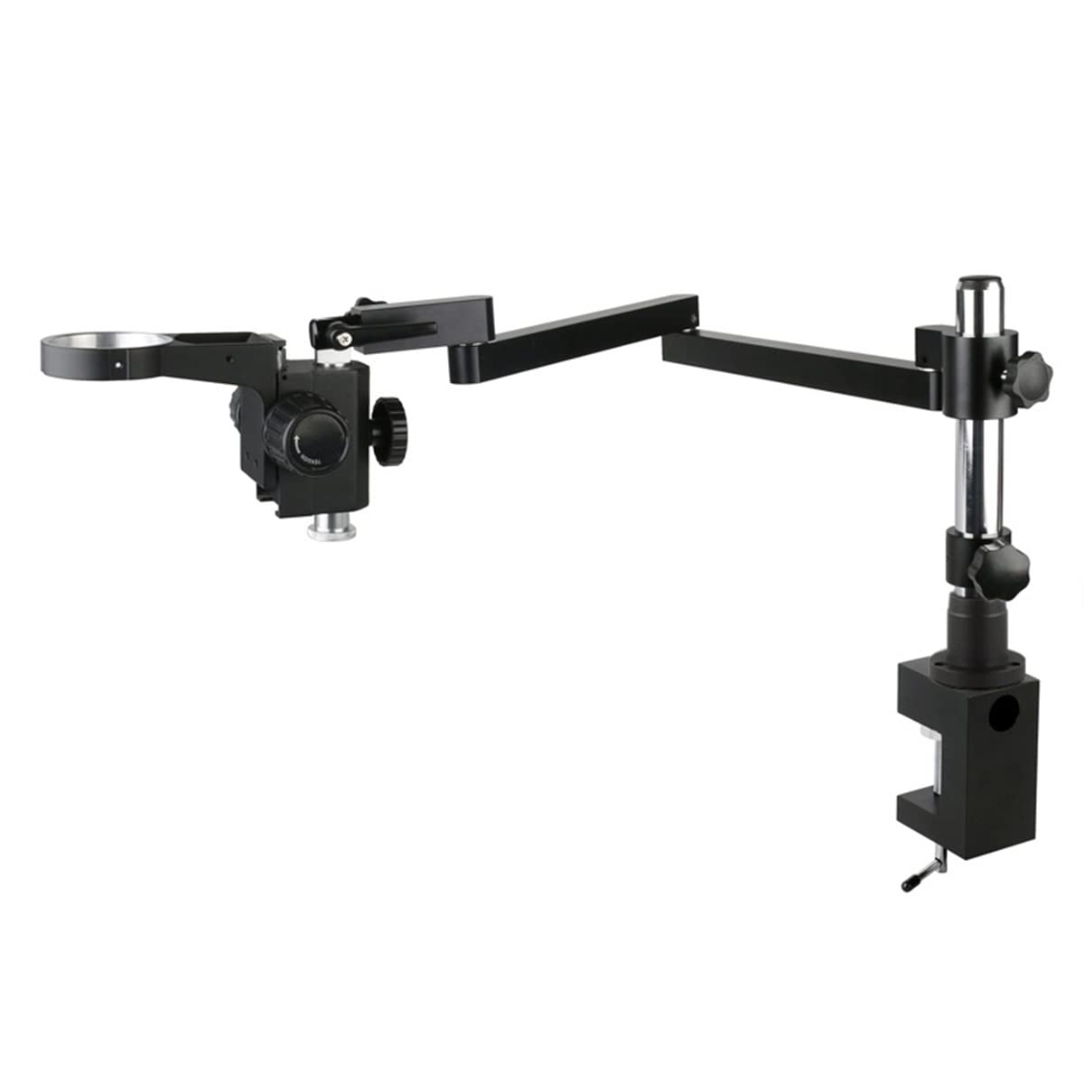 ZTBH Mikroskop-Zubehör-Kit Stereo-Trinokularmikroskop, Halterungsarm 76mm Mikroskopständer Mikroskopische Objektträger (Color : Black)